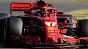 Raikkonen in pista, grazie anche a lui la strategia Ferrari è stata vincente