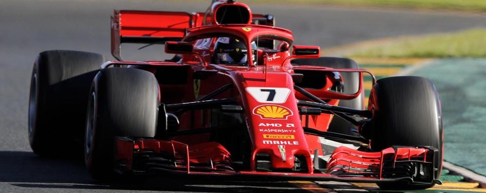 Raikkonen in pista, grazie anche a lui la strategia Ferrari è stata vincente