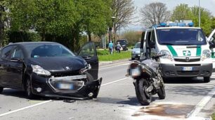 Agrate Brianza incidente auto moto via Lecco