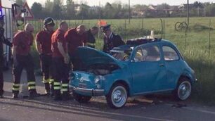 Villasanta incidente fiat 500 d epoca