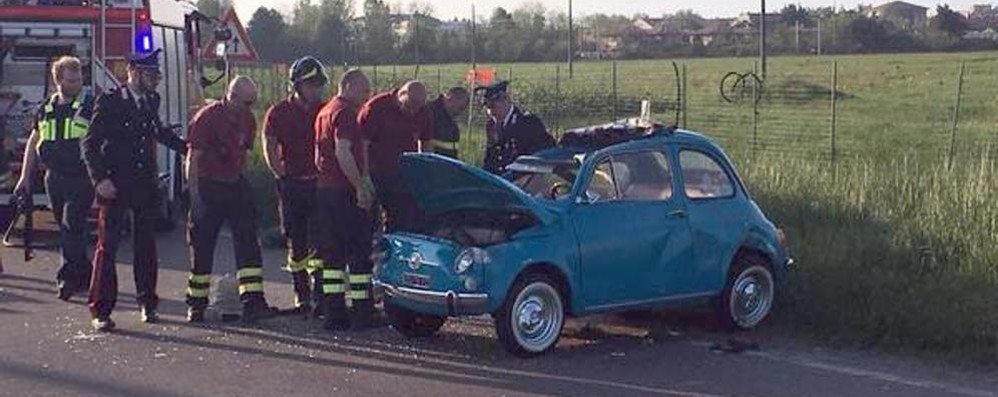Villasanta incidente fiat 500 d epoca
