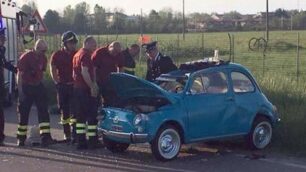 Villasanta incidente fiat 500 d epoca
