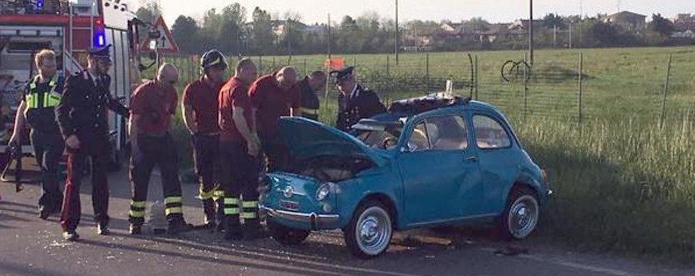 Villasanta incidente fiat 500 d epoca