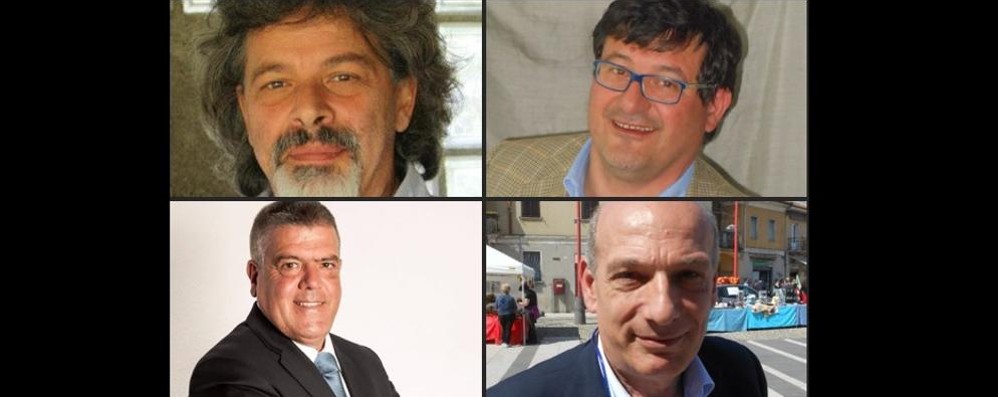 Amministrative 2018: i candidati di Nova Milanese, dall’alto Massimo Cattaneo, Fabrizio Pagani, Andrea Romano, Eugenio Pizzigallo