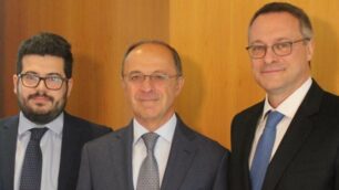 Da sinistra Francesco Seghezzi, direttore fondazione Adapt, Mauro Chiassarini, vicepresidente Assolombarda  e Carlo Bonomi, presidente  di Assolombarda