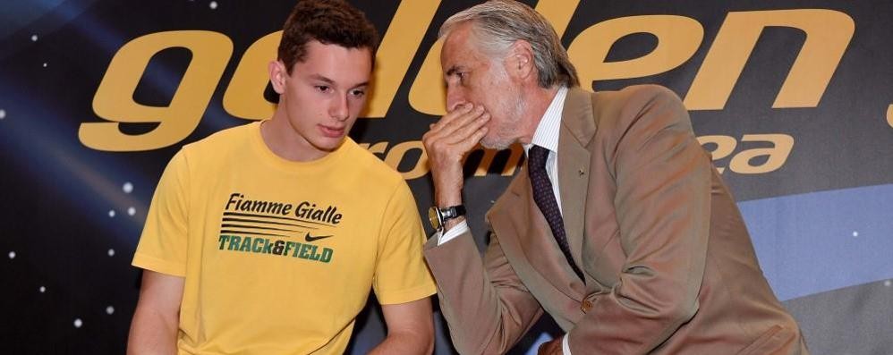 Carate Brianza: Filippo Tortu con Giovanni Malagò, presidente Coni