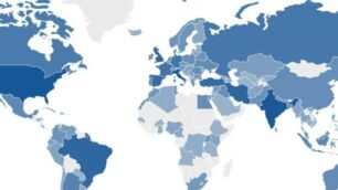 Timeline, paesi di provenienza dei film candidati: il colore più scuro deifinisce la maggiore partecipazione