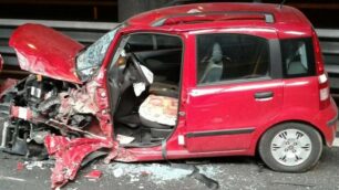 Vimercate incidente panda rossa contromano in tangenziale