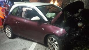 L’auto del monzese coinvolta nell’incidente sulla Provinciale 62