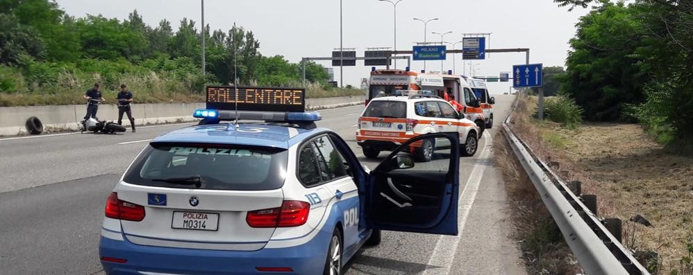 Statale 36 incidente auto moto lissone muggiò monza