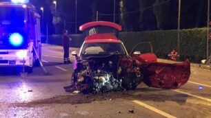 Incidente ad Arcore martedì sera in via Monte Rosa - foto Marco Motta