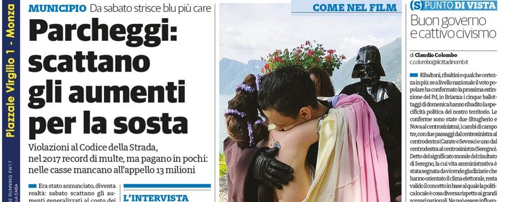 prima pagina il Cittadino giovedì 28 giugno 2018