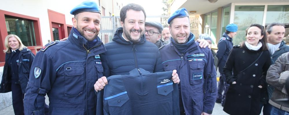 Monza, Matteo Salvini (Lega) in visita a carcere