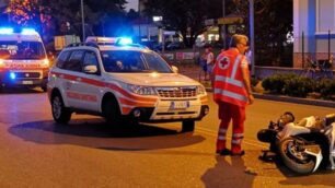 Vedano incidente auto moto provinciale via Battisti lunedì sera