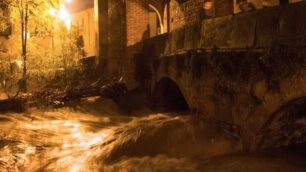 Vimercate, Molgora presso il ponte di San Rocco: foto d’archivio di forti piogge