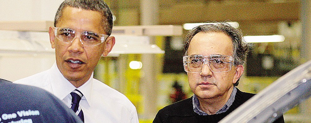 Sergio Marchionne con l’ex presidente degli Stati Uniti Obama