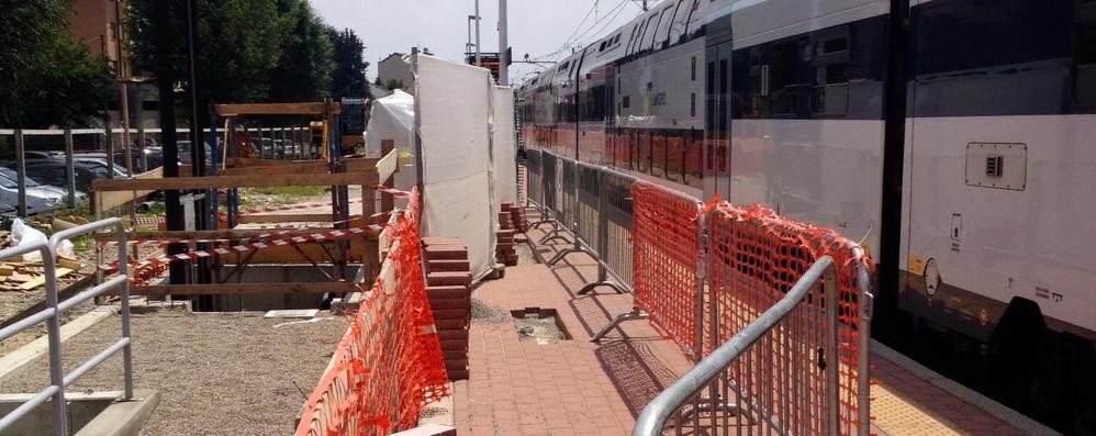 Lavori alla stazione di Seveso in una foto d’archivio