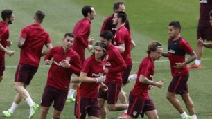L’Atletico Madrid in allenamento