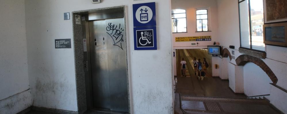 L’ascensore della stazione di Monza
