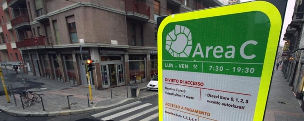 Un ingresso all'area C di MIlano