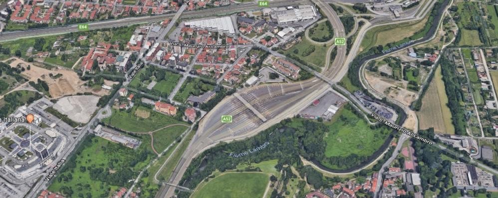 L’immagine tratta da Google Maps mostra la barriera della A52 tra Monza e Sesto