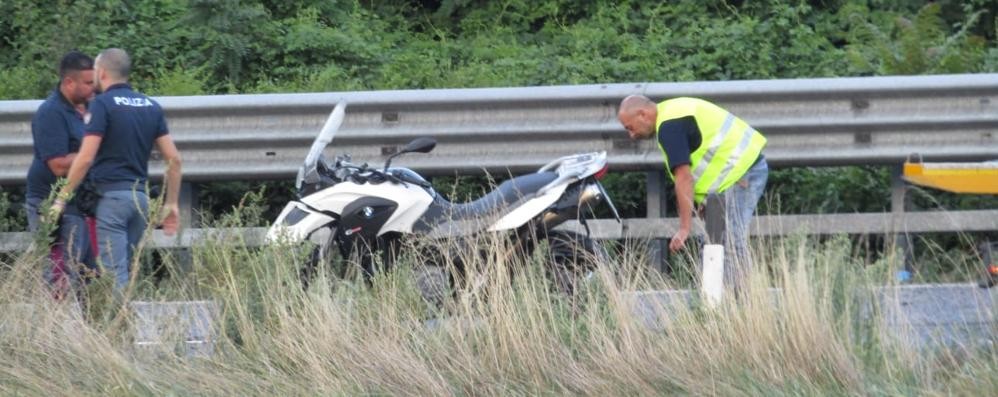 La moto coinvolta nel sinistro