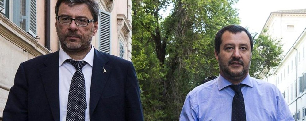 Giancarlo Giorgetti e Mateo Salvini