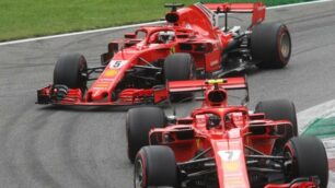 Monza Gran premio 2018 Le Ferrari il primo giro alla prima variante