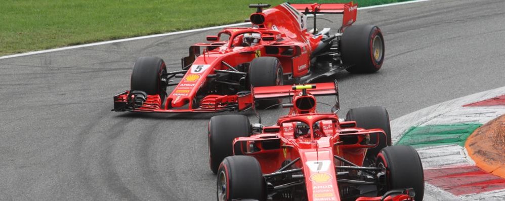 Monza Gran premio 2018 Le Ferrari il primo giro alla prima variante