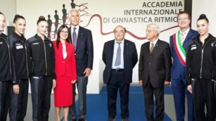 inaugurazione della palestra per le ginnaste della ritmica ed esibizione delle farfalle, alla presenza del presidente del Coni Giovanni Malagò