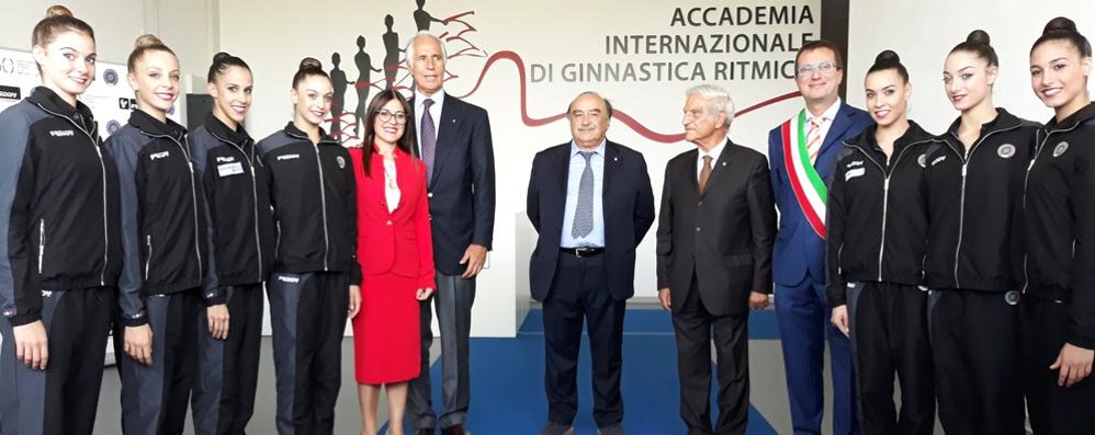 inaugurazione della palestra per le ginnaste della ritmica ed esibizione delle farfalle, alla presenza del presidente del Coni Giovanni Malagò