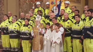 La protezione civile di Sovico e Macherio in chiesa per la MessaFoto Elisabetta Pioltelli