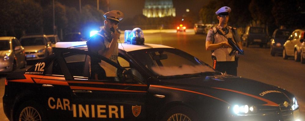 Un posto di blocco dei carabinieri