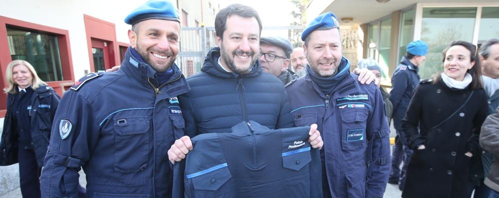 Monza, Matteo Salvini (Lega) in visita al carcere