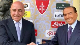 Adriano Galliani e Silvio Berlusconi a Villa Gernetto