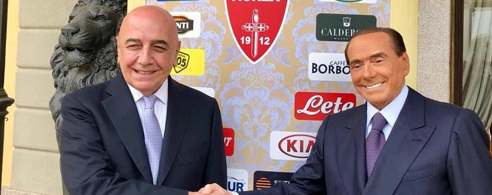 Adriano Galliani e Silvio Berlusconi a Villa Gernetto