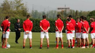 Calcio: il primo allenamento biancorosso di Cristian Brocchi