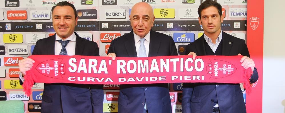 Monza, calcio: presentazione Cristian Brocchi con Adriano Galliani e Filippo Antonelli