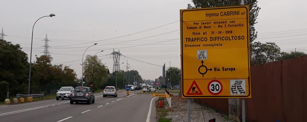 Bovisio Masciago: cartelli lavori per la fognatura