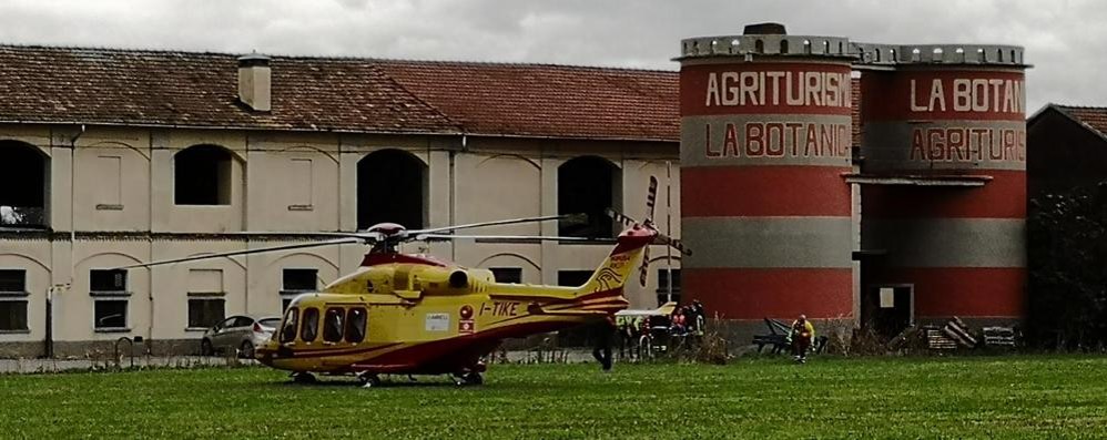 Lentate sul Seveso infortunio lavoro: l’elisoccorso intervenuto