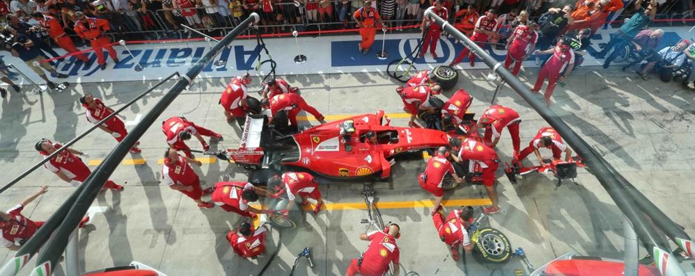 Monza Gran premio d Italia Box Ferrari - foto d’archivio