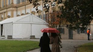 Monza Villa reale preparativi festa Luxottica