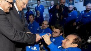 Il presidente Claudio Mattarella con Mattia Muratore e gli altri azzurri campioni mondiali