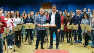 La banda Santa Cecilia con il direttore Armando Saldarini e il consigliere Alessandro Corbetta