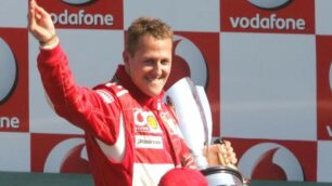 MONZA SPORT AUTOMOBILISMO MICHAEL SCHUMACHER SUL PODIO DOPO IL GRAN PREMIO D ITALIA DI FORMULA 1