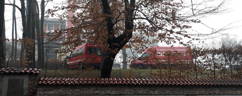 Senago: i vigili del fuoco a Villa degli Occhi