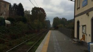 La stazione ferroviaria di Lesmo lungo la Seregno-Carnate