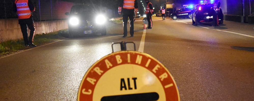 Un posto di controllo dei carabinieri