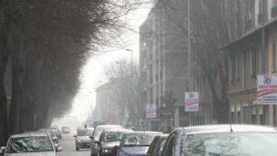 Un tratto di via Buonarroti a Monza