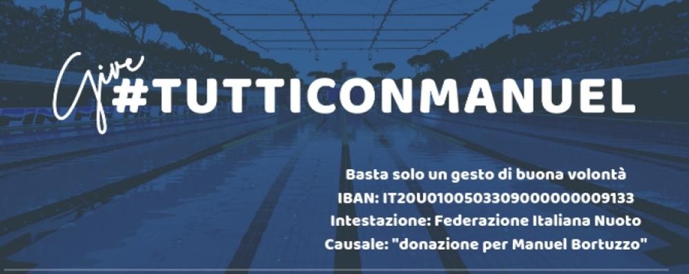 Federnuoto raccolta fondi per Manuel Bortuzzo, ferito a Roma